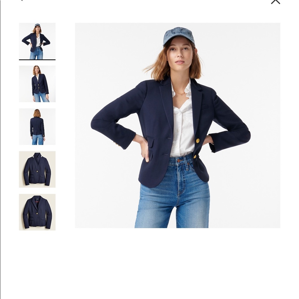 J. Crew navy wool school boy blazer